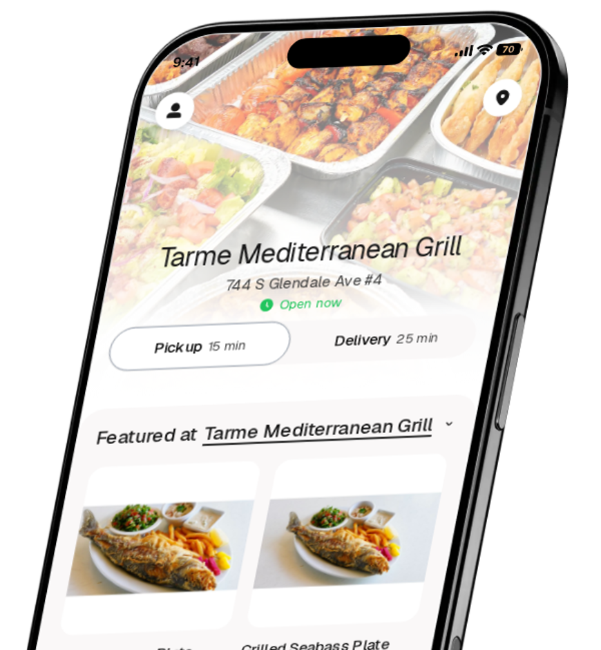 Tarme Mediterranean Grill app preview